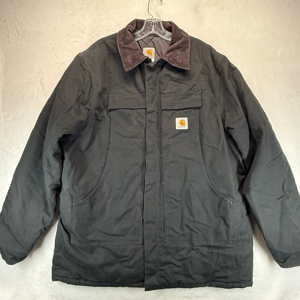 Carhartt Work Jacket Coat Quilted Lined‎ Chore Barn Coat Black Mens 50